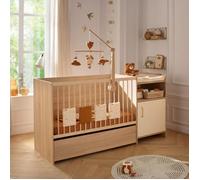 Lit combiné - 120 x 60 cm - Evolutif en 90 x 190 cm - CHARLIE - Creme