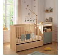 Lit combiné - 120 x 60 cm - Evolutif en 90 x 190 cm - CHARLIE - Sauge