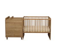 Lit Combiné 120x60 Évolutif En 90x190 Décor Bois Chêne Mokka Marron