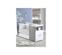 Lit combiné - 120x60cm - Evolutif en 90x190cm - Babyprice Leaf - En bois gris