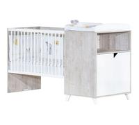 Lit Combiné - BABY PRICE - Scandi Gris - Evolutif - 120x60 en 90x190
