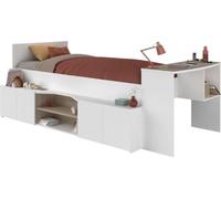 Lit combiné enfant avec rangements et bureau CLoe - 90 x 200 cm -Reproduction blanc et chene - PARISOT