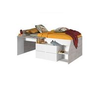 Lit combiné enfant contemporain KIM loft et l 90 L 190 ou 200 cm Multicol
