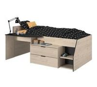 Lit Combiné enfant Kim Chene Jackson et 90 190 200 cm Noir