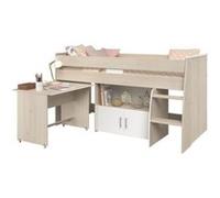 Lit combiné enfant ZOLA 90 200 cm 2 portes Avec bureau Décor acacia clair et