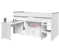 Lit combiné enfant PARISOT ZOLA - Blanc - 90x200 cm - Sommier inclus