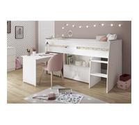 Lit combiné enfant PARISOT ZOLA - Blanc - 90x200 cm - Sommier inclus