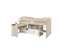 Lit combiné enfant ZOLA 90 200 cm 2 portes Avec bureau Décor acacia clair et