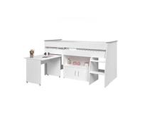 Lit combiné enfant ZOLA 90 200 cm Sommier inclus Blanc