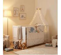 Ensemble De Lit Bébé 'savanna Friends' Avec Équipement Complet Blanc / Beige 70X140
