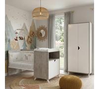 Lit Combiné Évolutif En Bois - Scandi Blanc/gris 60X120