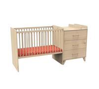 Lit combiné évolutif SAUTHON Arty - 120x60 en 90x190 - Style vintage - Avec commode spacieuse