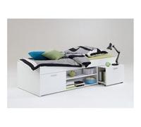 Lit combiné junior - Décor blanc - L203,5 x H58,5 x P95,5 cm - Fabriqué en Allemagne