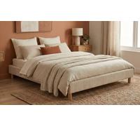 Lit Comes : Côtelé beige / 90 x 190 cm / Sommier seul