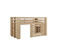 Vipack Lit compact en hauteur Oliver 90x200 bois massif naturel dès 4 ans Marron G