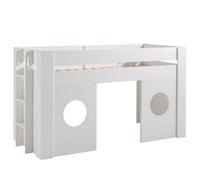 Vipack Lit Enfant Mezzanine en Bois Blanc Laqué 90 x 200 cm - Freya - FRHS9014