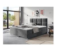 Lit complet - Dave - 160x200 cm - Bois massif - Sommier coffre - Sur-matelas