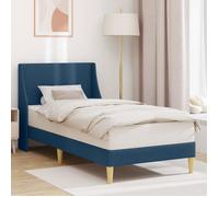 Lit complet - meuble et sommier et matelas Vidaxl Cadre de lit avec tête de lit Bleu 90 x 200 cm tissu