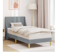 vidaXL Cadre de lit avec tête de lit Gris clair 100 x 200 cm tissu