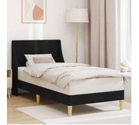 Lit complet - meuble et sommier et matelas Vidaxl Cadre de lit avec tête de lit Noir 100 x 200 cm tissu