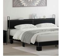 Lit complet - meuble et sommier et matelas Vidaxl Headboard de Rangement avec Station de Charge Chêne noir 200 cm