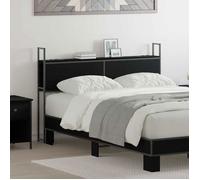 Lit complet - meuble et sommier et matelas Vidaxl Headboard de Rangement avec Station de Charge Chêne noir 120 cm