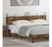 Lit complet - meuble et sommier et matelas Vidaxl Headboard de Rangement avec Station de Charge Chêne fumé 180 cm