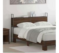 Lit complet - meuble et sommier et matelas Vidaxl Headboard de Rangement avec Station de Charge Chêne marron
