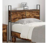 Lit complet - meuble et sommier et matelas Vidaxl Headboard de Rangement avec Station de Charge Chêne fumé 90 cm