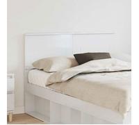 Lit complet - meuble et sommier et matelas Vidaxl Tête de lit Blanc Brillant 120 cm Bois d'ingénierie