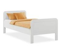 Cadre de lit confortable 90x200 cm pour seniors bois simple blanc Homestyle4u