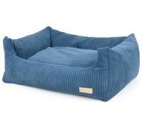 Lit Confortable, canapé pour Le Chien avec Un Oreiller Amovible (Couleur: Bleu Marine (Velours côtelé))