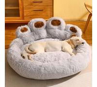 Lit confortable en fausse fourrure pour chiens et chats de petite et grande taille, en forme de patte d'ours mignonne, lit doux et moelleux pour animal domestique
