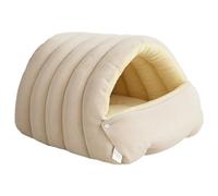 Lit confortable pour chat, amovible, doux et chaud, lit de grotte fermé pour maison de chat, sac couchage lavable pour animaux compagnie avec bouton pour l'hiver par temps froid, 17, 7 x 11, 8 x