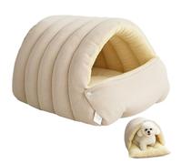 Lit confortable pour chat, maison pour chat fermée et douce et amovible 17, 7 x 11, 8 x 7, 5 cm, sac de couchage lavable pour animaux de compagnie avec bouton pour fournitures pour animaux compagn