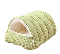 Lit Confortable pour Chat Monstre, Peluche Douce, Grotte pour Animaux de Compagnie d'hiver Lavable, lit de Maison Chaud pour Chatons et Petits Chiens d'intérieur Green M