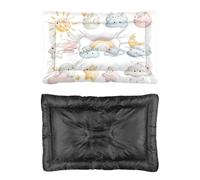 Lit confortable pour chien, motif étoiles et nuages, rose, bleu, motif étoiles, arc-en-ciel, tapis de voiture, dessous antidérapant, fournitures d'hiver pour animaux domestiques, plusieurs scénarios
