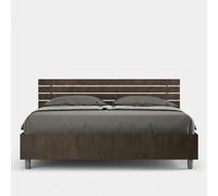 Lit conteneur double 160x190cm en bois de noyer Ankel Nod Noix
