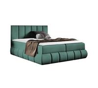 Lit continental Baltimore 152, Double, Vert, Tapisserie, 220x218x103cm