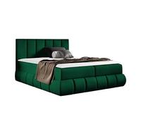 Lit continental Baltimore 152, Double, Vert, Tapisserie, 220x218x103cm