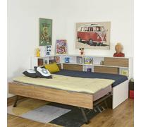 Lit Cosy Gigogne Play Blanc Et Bois 90X190