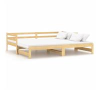 Lit Coulissant 2 Places 2x90x200 Cm Bois Pin Massif Lit Extensible Marron