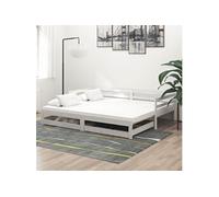 Vidaxl Lit Coulissant 2x(90x200) Cm Blanc Bois De Pin Massif Blanc