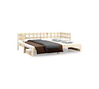 vidaXL Lit coulissant 2x(90x200) cm Bois de pin massif Marron G