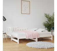 vidaXL Lit coulissant 820747 Blanc 2x(90x190) cm Bois de pin massif