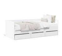 Vidaxl Lit De Jour Avec Tiroirs Sans Matelas Blanc 90x190 Cm Blanc
