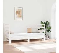 Lit Coulissant Blanc 2x(90x190) cm Bois de Pin Massif Lit de Jour Salon vidaXL