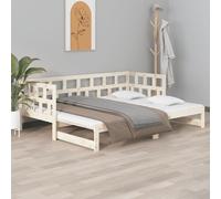 Lit Coulissant Blanc Bois de Pin Solide 2x(80x200) cm Canapé-lit Salon vidaXL