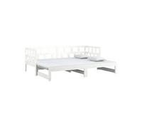 Lit Coulissant Blanc Bois de Pin Solide 2x(80x200) cm Canapé-lit Salon vidaXL