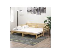 Lit coulissant Bois de pin massif 2x(90x200) cm